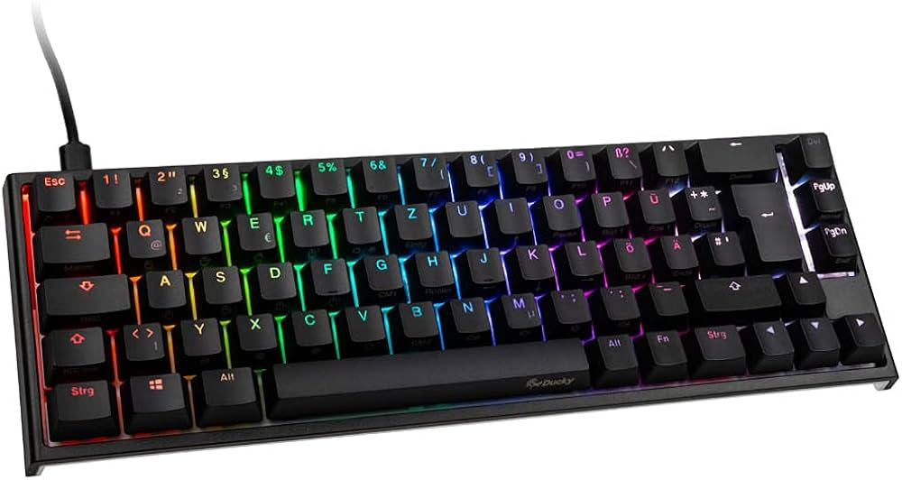 Ducky One 2 Mini SF 65% Gaming Keyboard Cherry Blue RGB Switch, Black - Arabic Ducky One 2 Mini SF 65% Gaming Keyboard Cherry Blue RGB Switch, Black - Arabic